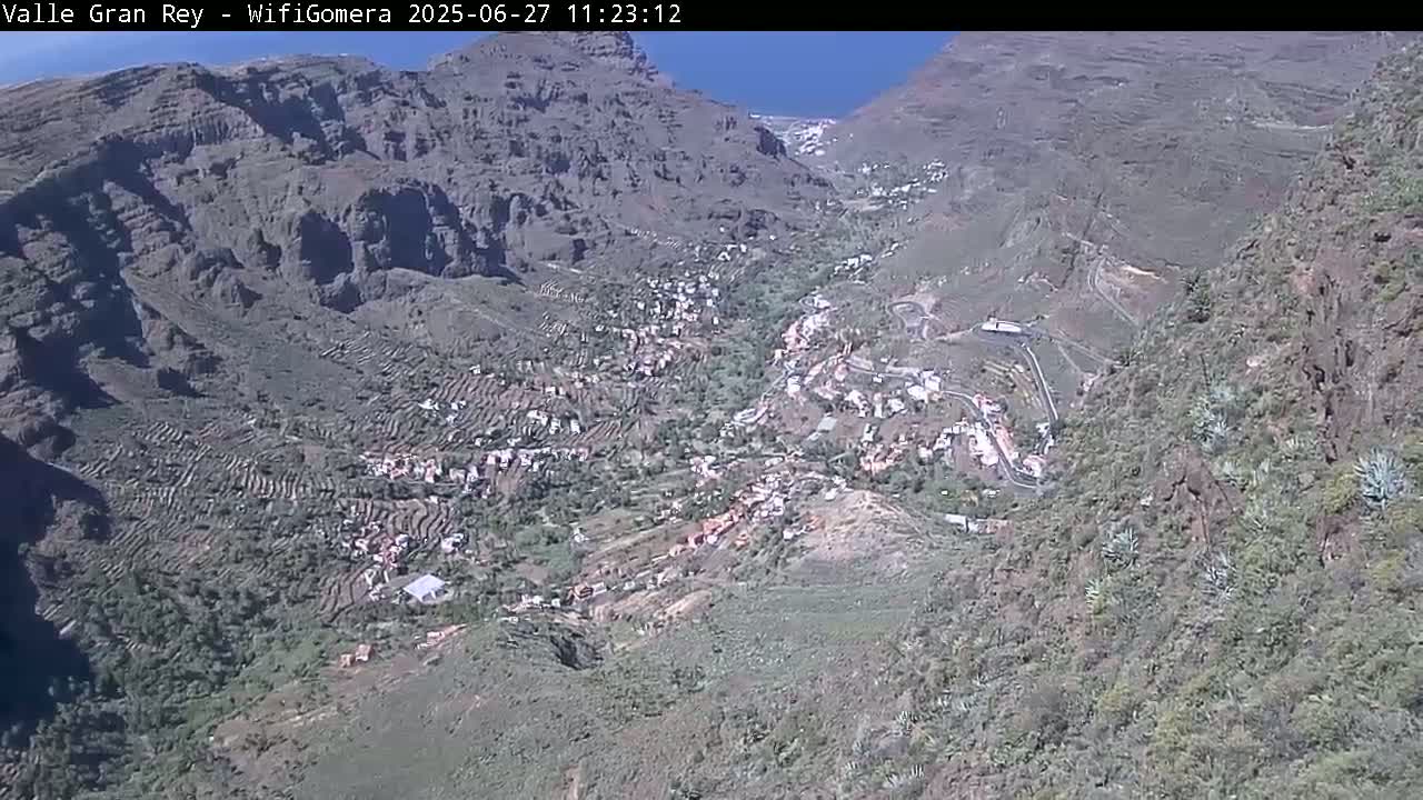 La Gomera, Valle Gran Rey & La Calera Live Cam -  Santa Cruz de Tenerife, Canary Islands, Spain