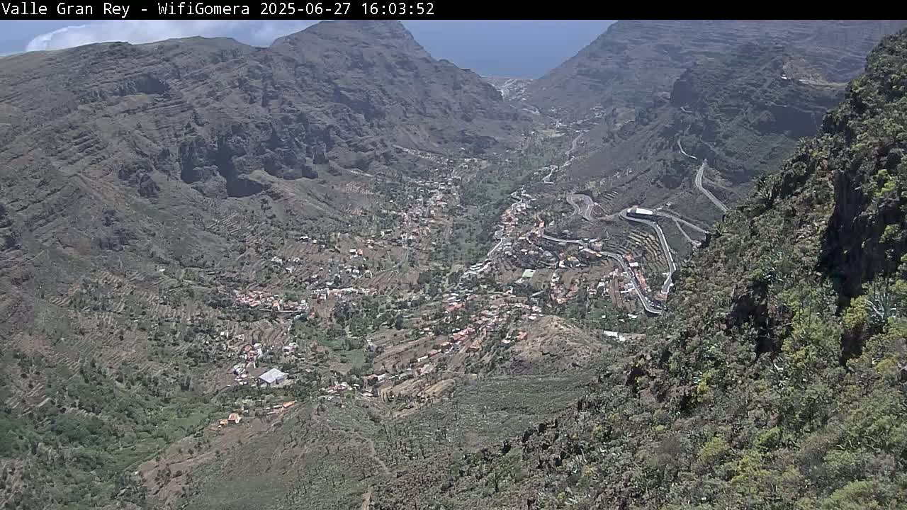 La Gomera, Valle Gran Rey & La Calera Live Cam -  Santa Cruz de Tenerife, Canary Islands, Spain