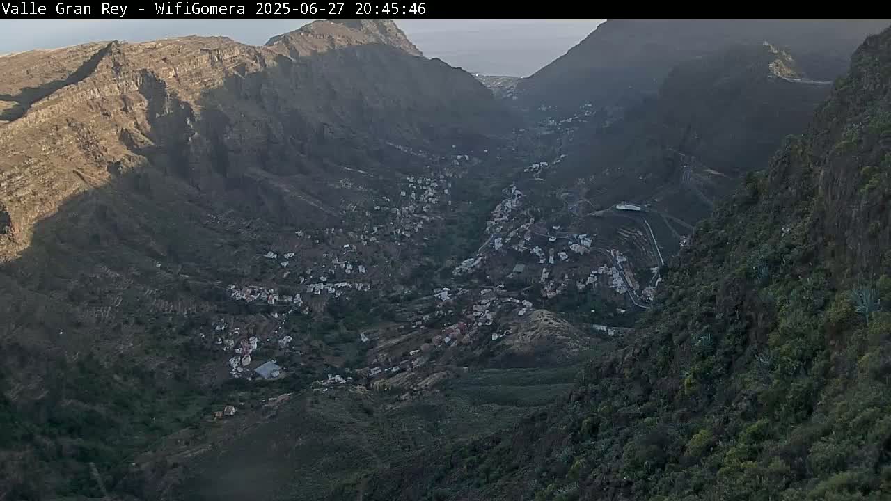 La Gomera, Valle Gran Rey & La Calera Live Cam -  Santa Cruz de Tenerife, Canary Islands, Spain