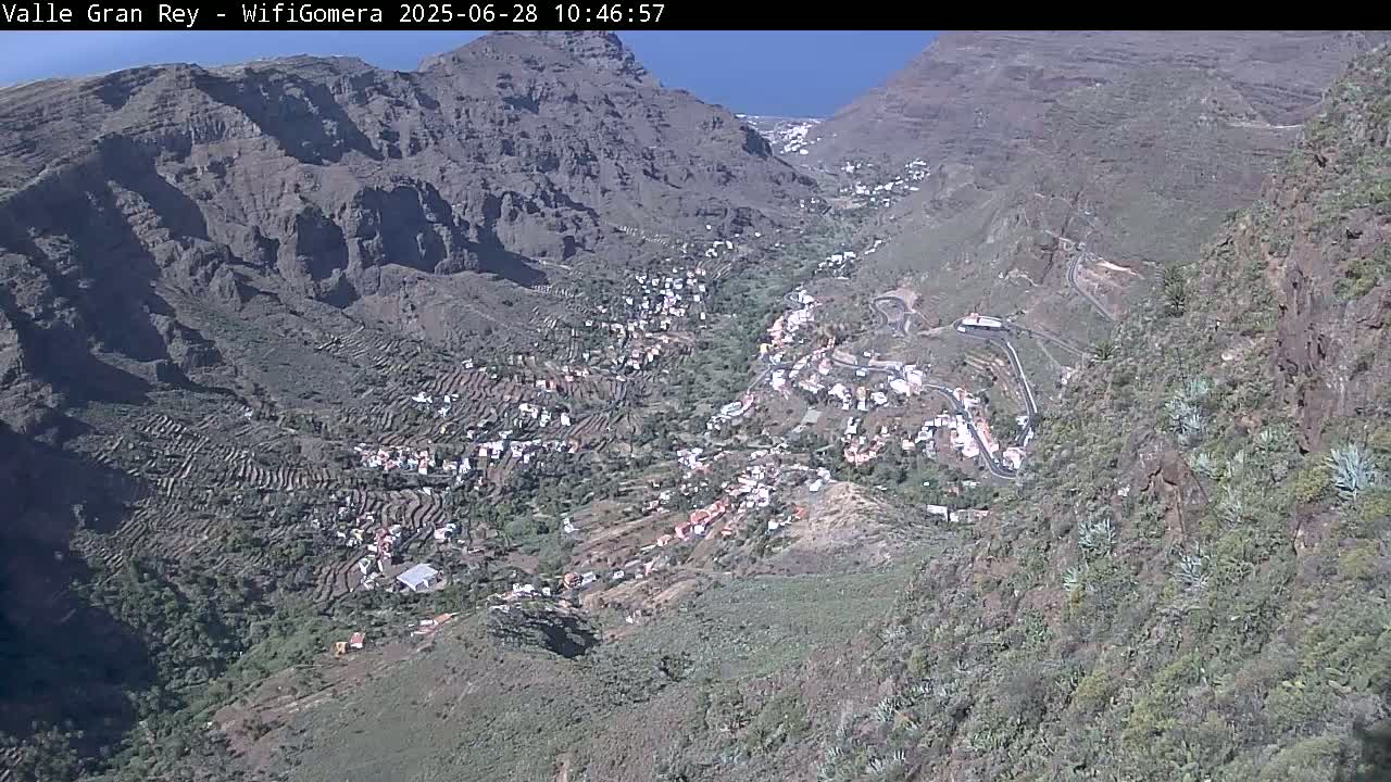 La Gomera, Valle Gran Rey & La Calera Live Cam -  Santa Cruz de Tenerife, Canary Islands, Spain