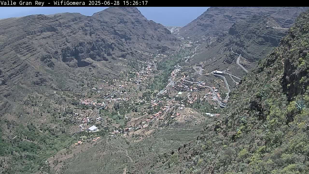 La Gomera, Valle Gran Rey & La Calera Live Cam -  Santa Cruz de Tenerife, Canary Islands, Spain