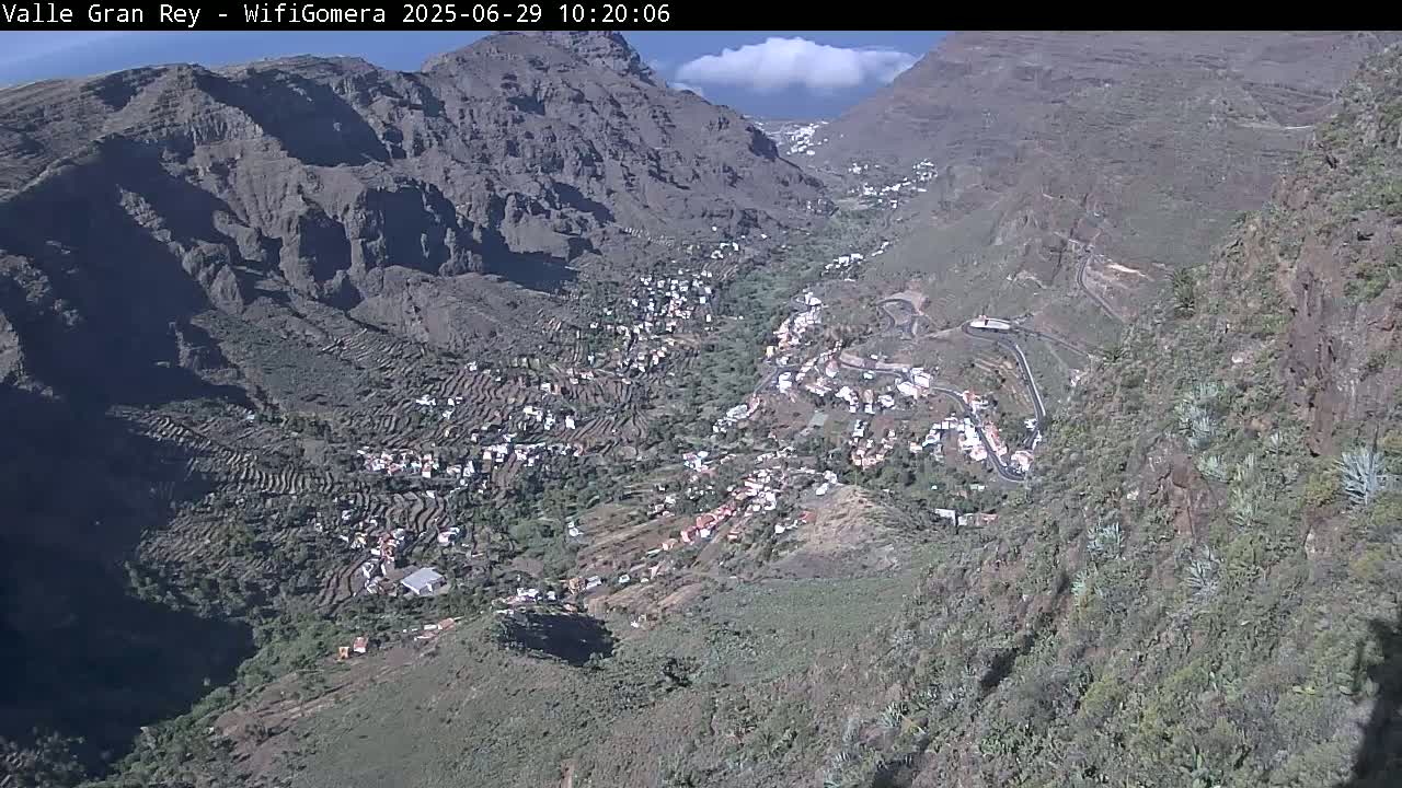 La Gomera, Valle Gran Rey & La Calera Live Cam -  Santa Cruz de Tenerife, Canary Islands, Spain