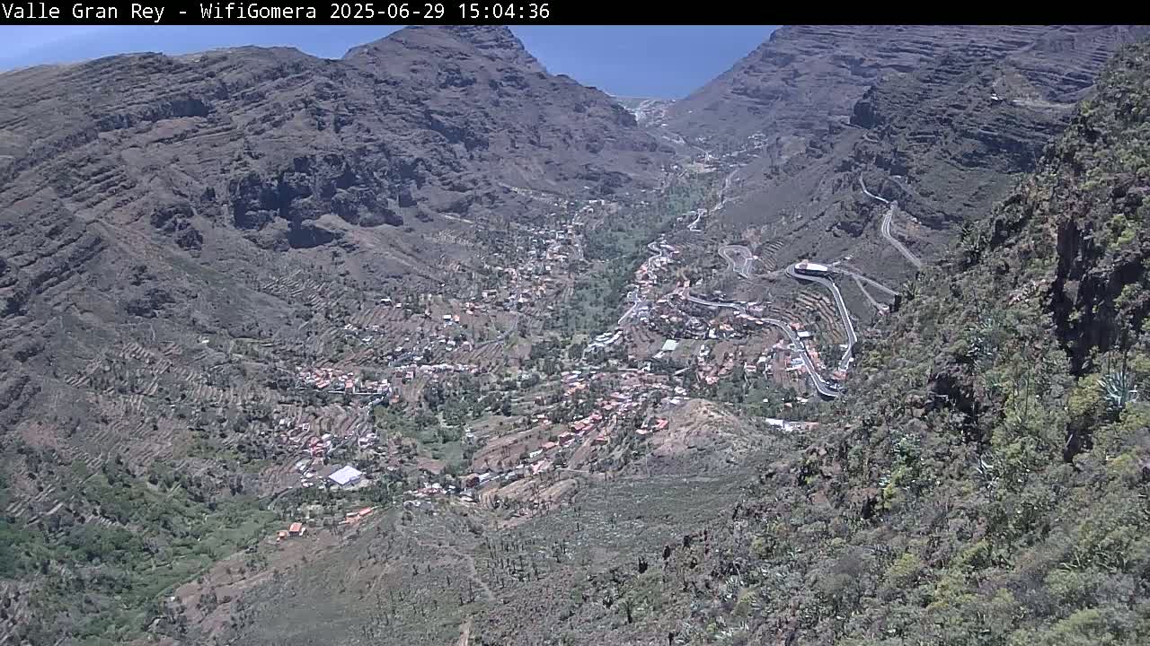 La Gomera, Valle Gran Rey & La Calera Live Cam -  Santa Cruz de Tenerife, Canary Islands, Spain
