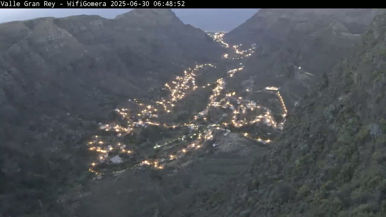 La Gomera, Valle Gran Rey & La Calera Live Cam -  Santa Cruz de Tenerife, Canary Islands, Spain