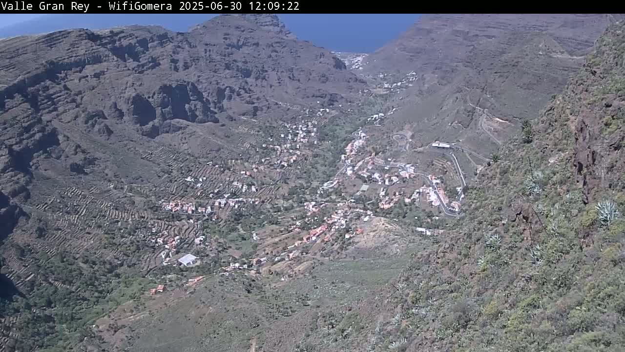 La Gomera, Valle Gran Rey & La Calera Live Cam -  Santa Cruz de Tenerife, Canary Islands, Spain