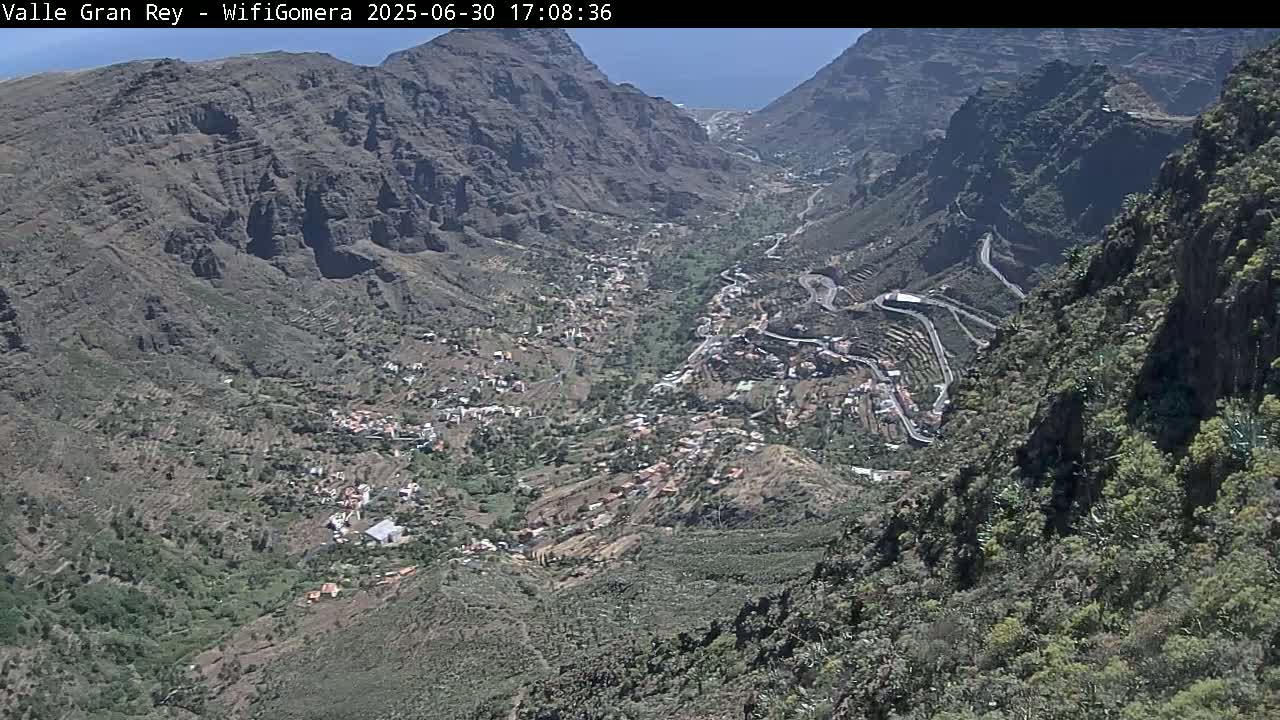 La Gomera, Valle Gran Rey & La Calera Live Cam -  Santa Cruz de Tenerife, Canary Islands, Spain