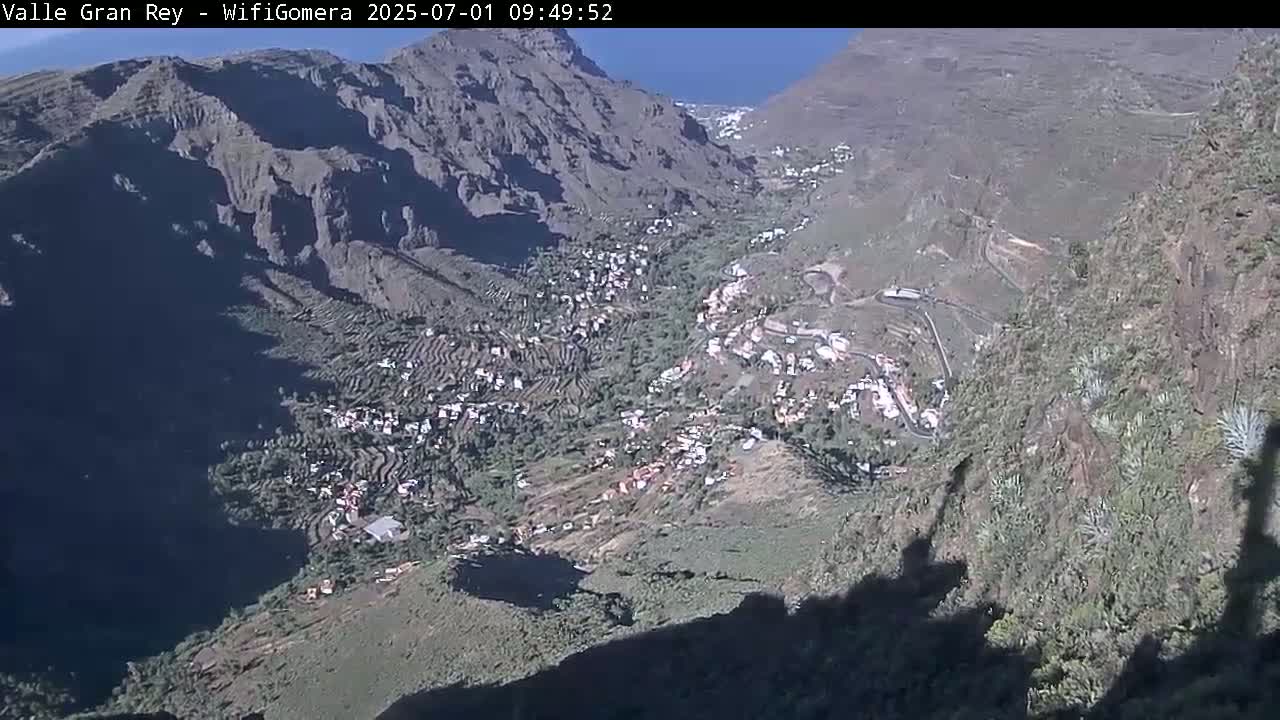 La Gomera, Valle Gran Rey & La Calera Live Cam -  Santa Cruz de Tenerife, Canary Islands, Spain