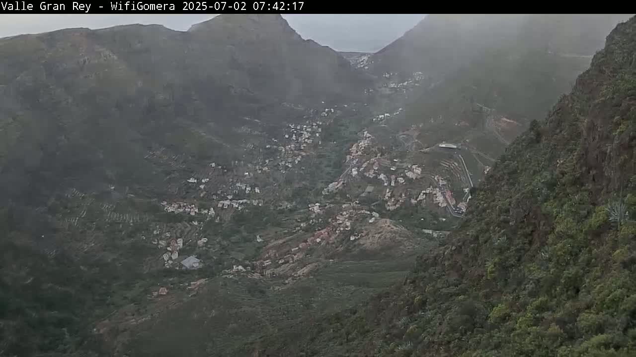 La Gomera, Valle Gran Rey & La Calera Live Cam -  Santa Cruz de Tenerife, Canary Islands, Spain