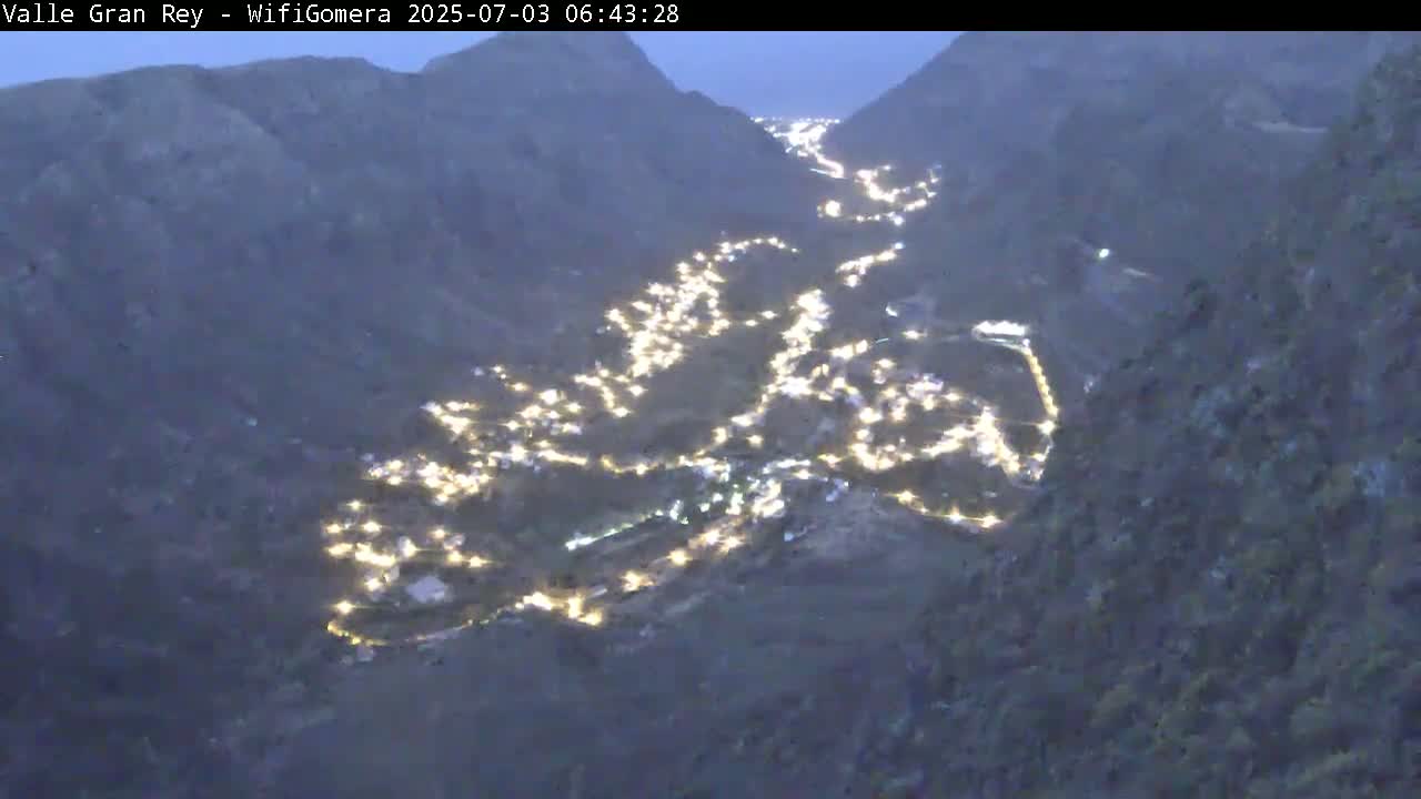 La Gomera, Valle Gran Rey & La Calera Live Cam -  Santa Cruz de Tenerife, Canary Islands, Spain