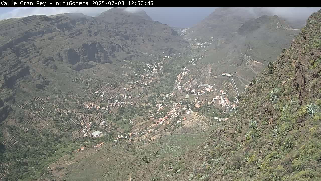 La Gomera, Valle Gran Rey & La Calera Live Cam -  Santa Cruz de Tenerife, Canary Islands, Spain