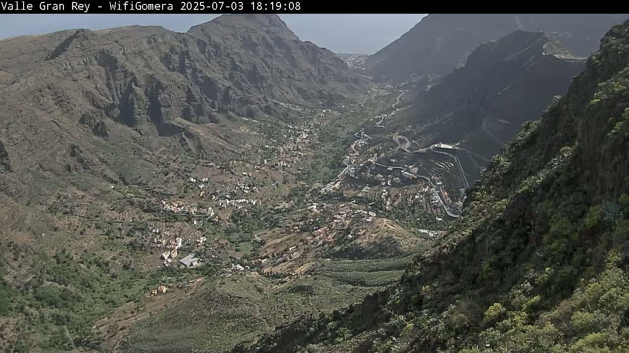 La Gomera, Valle Gran Rey & La Calera Live Cam -  Santa Cruz de Tenerife, Canary Islands, Spain