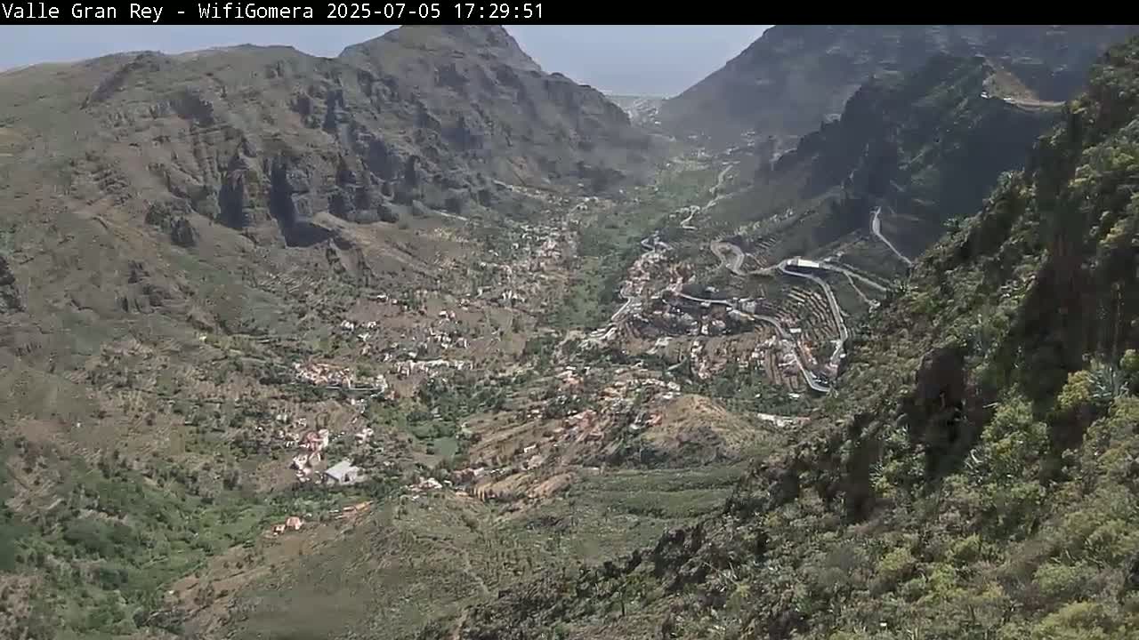 La Gomera, Valle Gran Rey & La Calera Live Cam -  Santa Cruz de Tenerife, Canary Islands, Spain