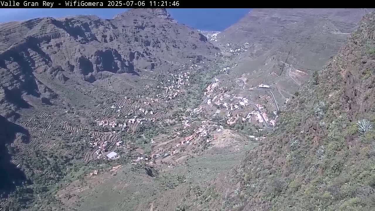 La Gomera, Valle Gran Rey & La Calera Live Cam -  Santa Cruz de Tenerife, Canary Islands, Spain