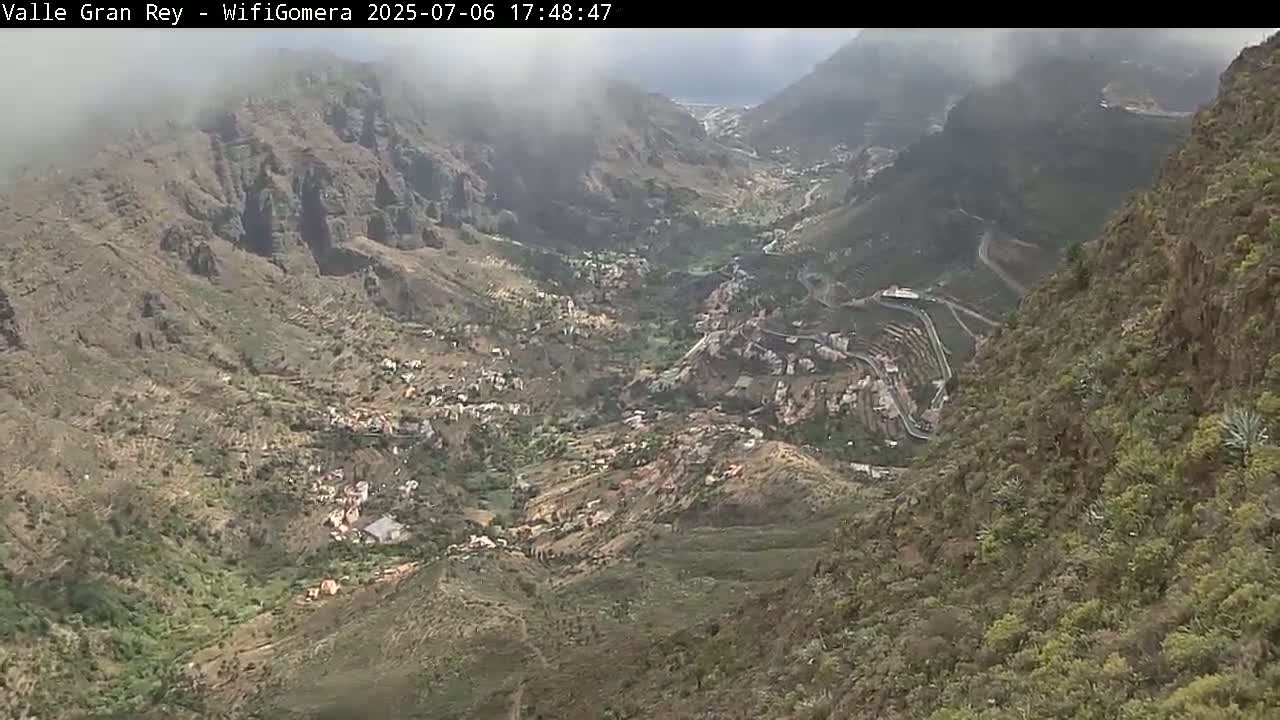 La Gomera, Valle Gran Rey & La Calera Live Cam -  Santa Cruz de Tenerife, Canary Islands, Spain