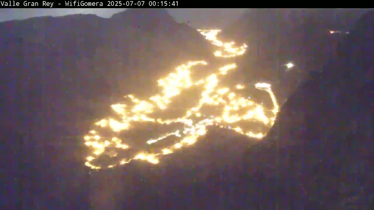 La Gomera, Valle Gran Rey & La Calera Live Cam -  Santa Cruz de Tenerife, Canary Islands, Spain