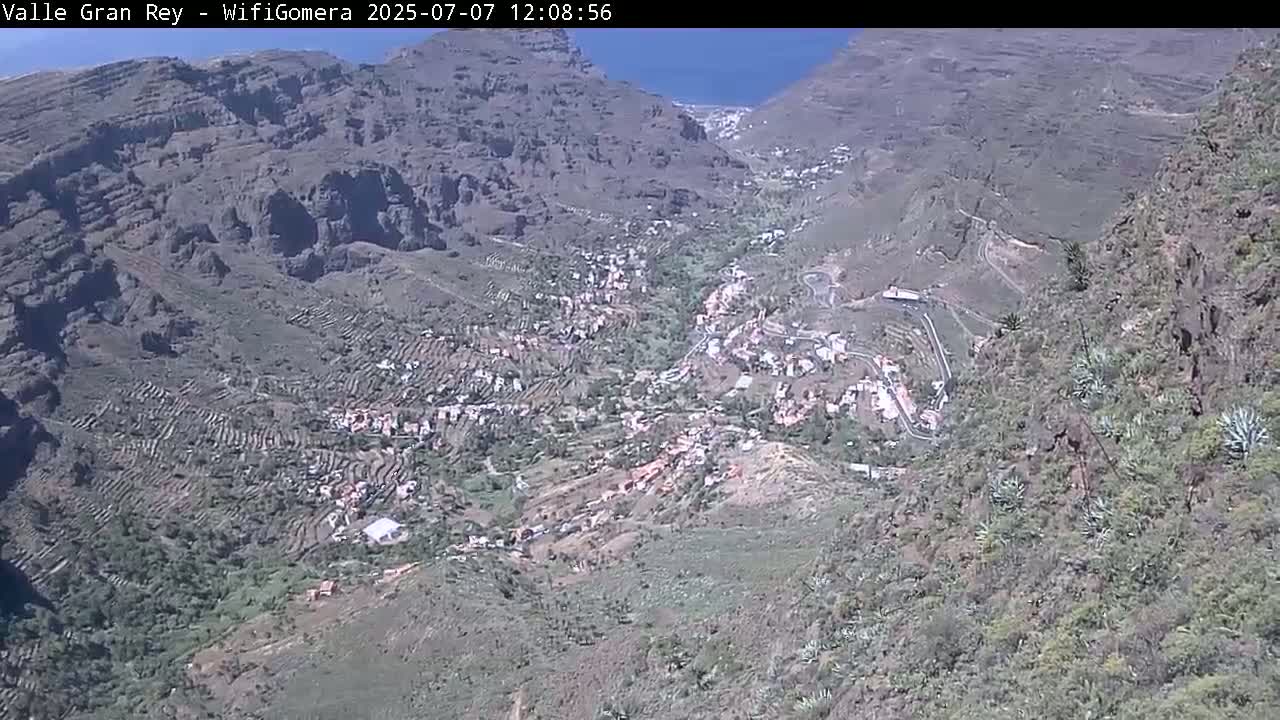 La Gomera, Valle Gran Rey & La Calera Live Cam -  Santa Cruz de Tenerife, Canary Islands, Spain