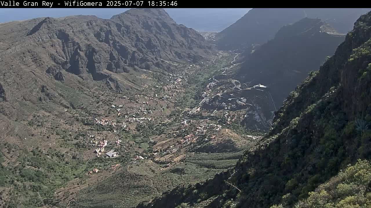 La Gomera, Valle Gran Rey & La Calera Live Cam -  Santa Cruz de Tenerife, Canary Islands, Spain