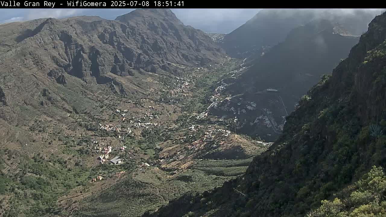 La Gomera, Valle Gran Rey & La Calera Live Cam -  Santa Cruz de Tenerife, Canary Islands, Spain