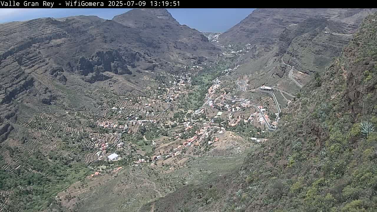 La Gomera, Valle Gran Rey & La Calera Live Cam -  Santa Cruz de Tenerife, Canary Islands, Spain