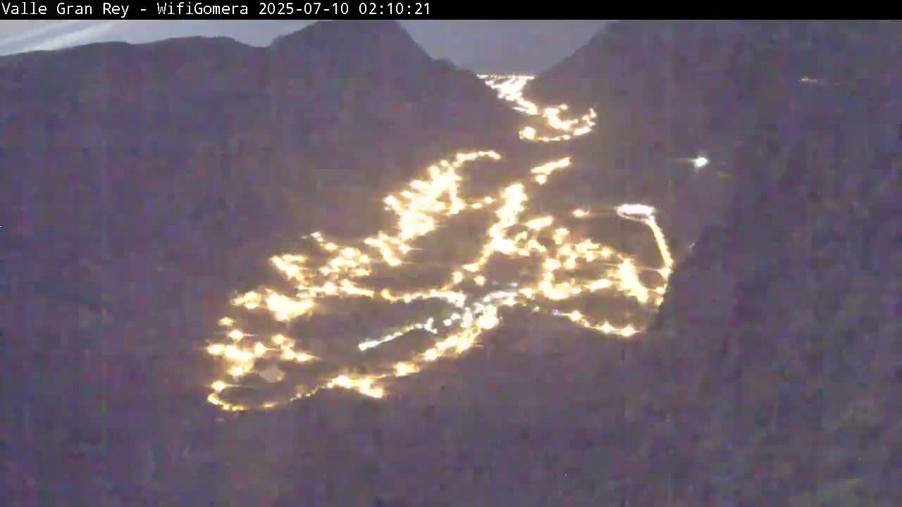 La Gomera, Valle Gran Rey & La Calera Live Cam -  Santa Cruz de Tenerife, Canary Islands, Spain