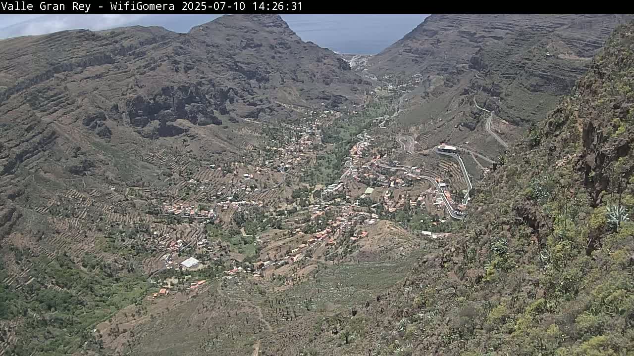 La Gomera, Valle Gran Rey & La Calera Live Cam -  Santa Cruz de Tenerife, Canary Islands, Spain