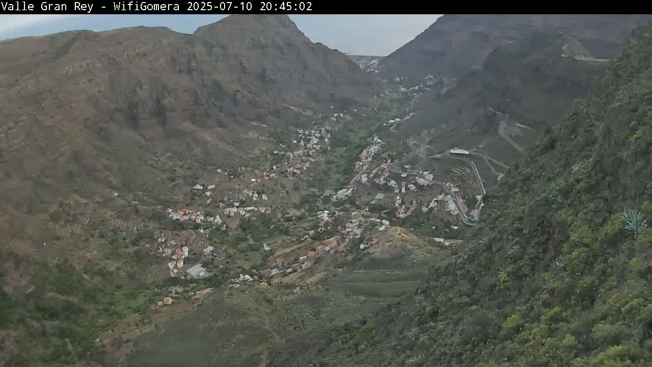 La Gomera, Valle Gran Rey & La Calera Live Cam -  Santa Cruz de Tenerife, Canary Islands, Spain