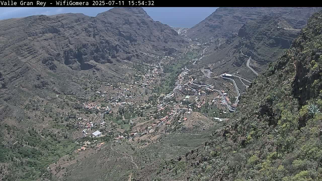 La Gomera, Valle Gran Rey & La Calera Live Cam -  Santa Cruz de Tenerife, Canary Islands, Spain