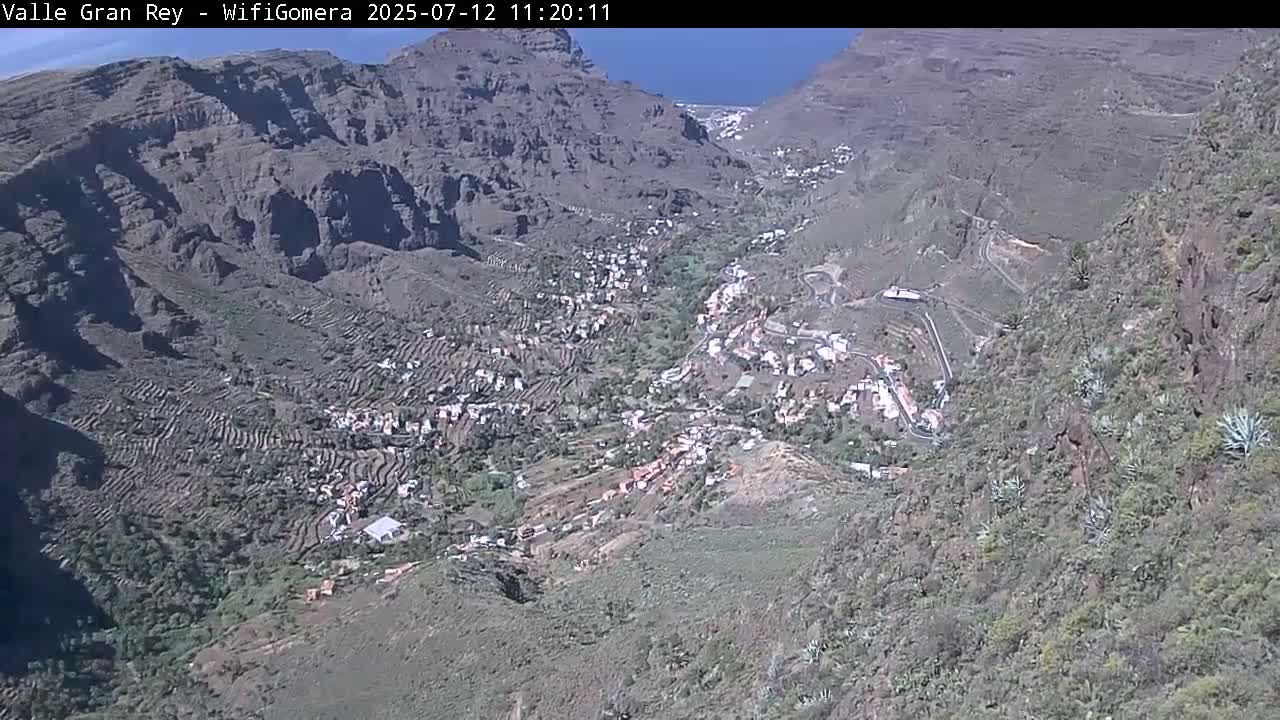 La Gomera, Valle Gran Rey & La Calera Live Cam -  Santa Cruz de Tenerife, Canary Islands, Spain