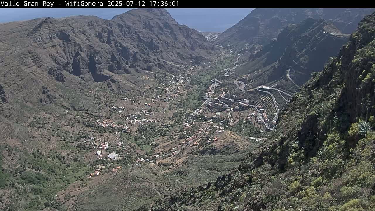 La Gomera, Valle Gran Rey & La Calera Live Cam -  Santa Cruz de Tenerife, Canary Islands, Spain
