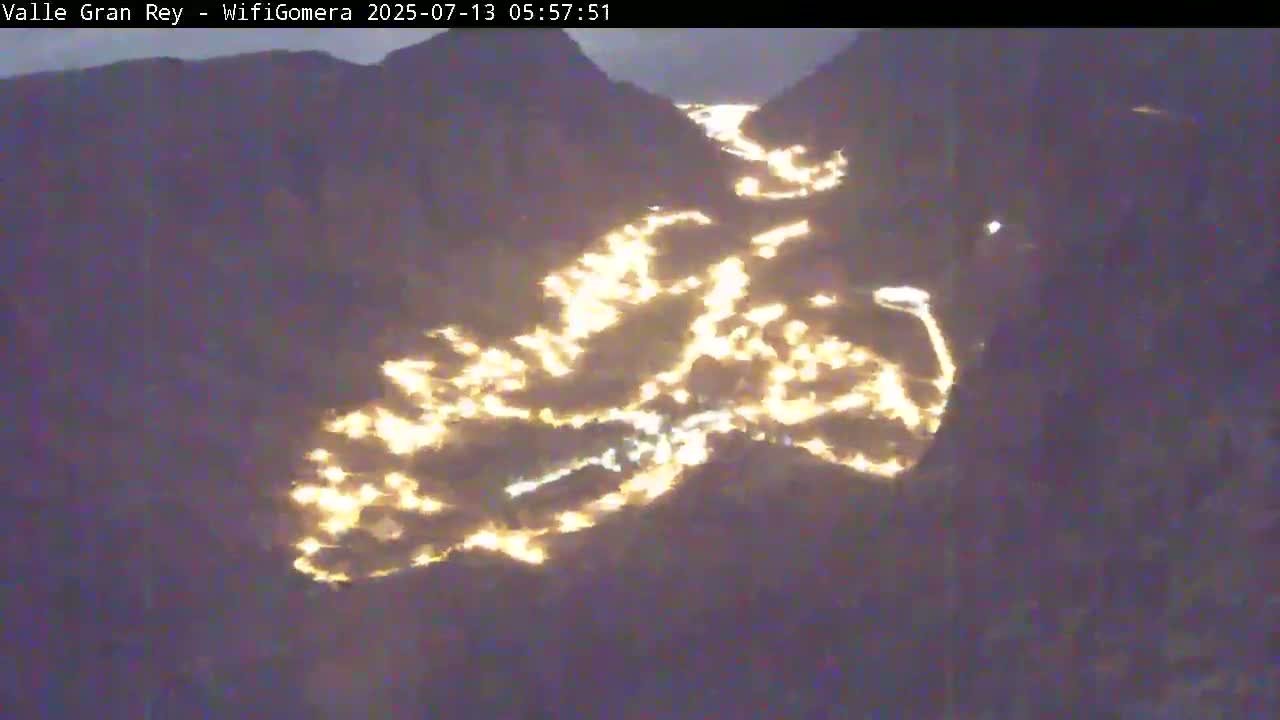 La Gomera, Valle Gran Rey & La Calera Live Cam -  Santa Cruz de Tenerife, Canary Islands, Spain
