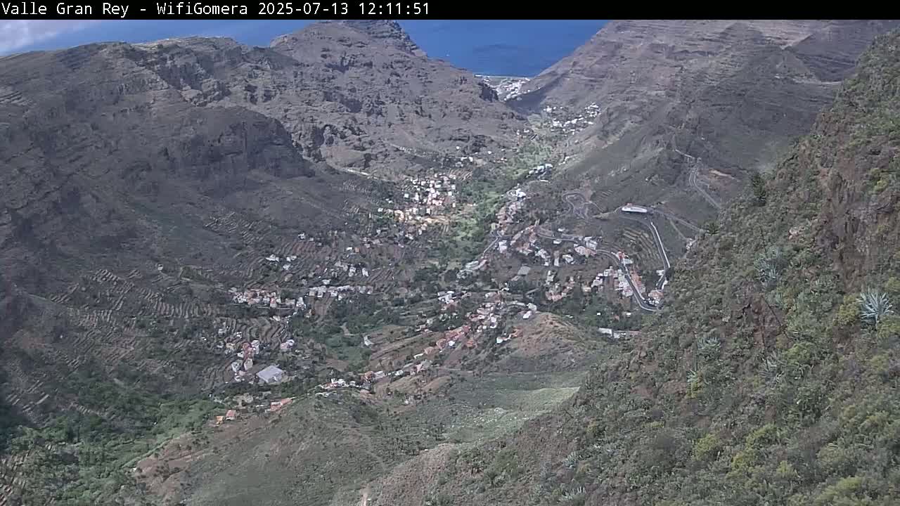 La Gomera, Valle Gran Rey & La Calera Live Cam -  Santa Cruz de Tenerife, Canary Islands, Spain