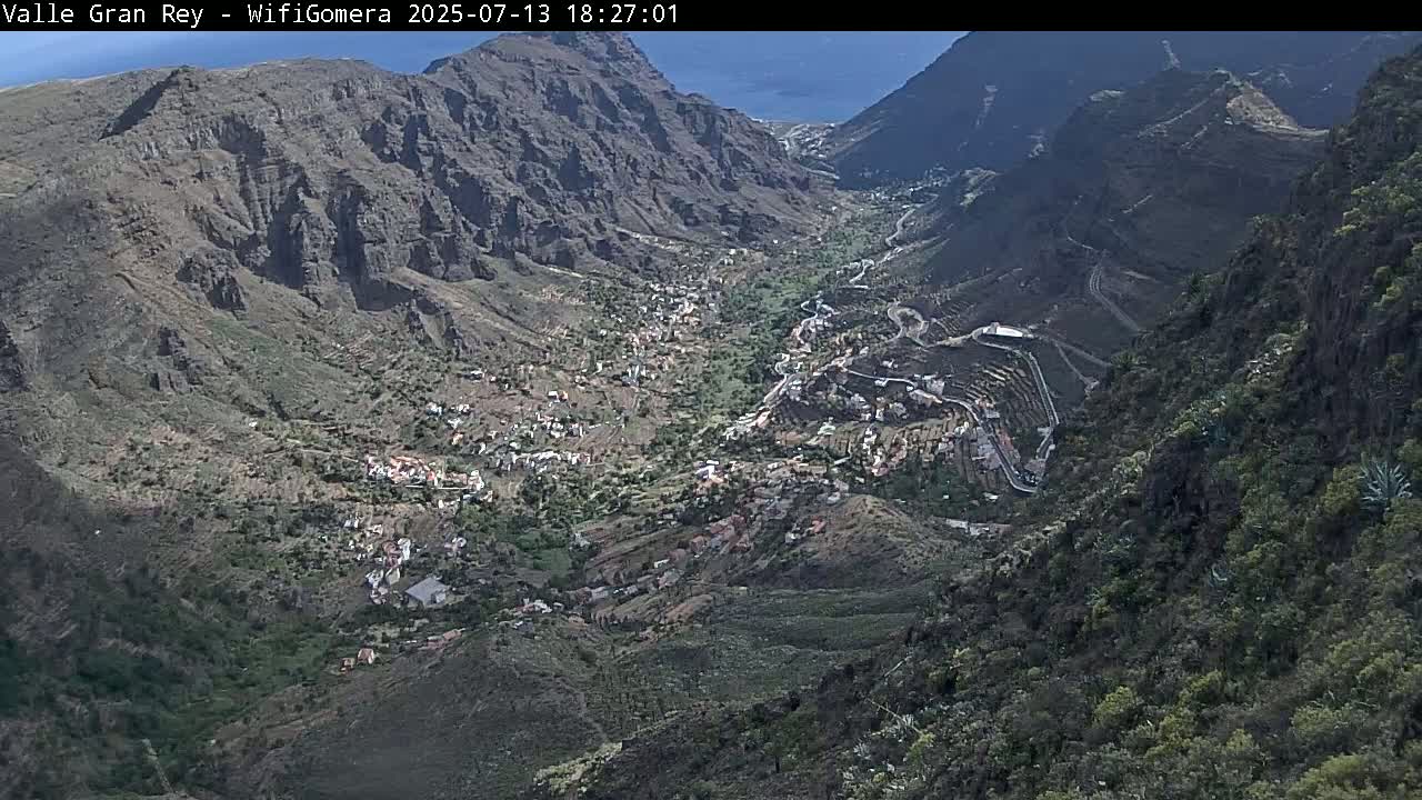 La Gomera, Valle Gran Rey & La Calera Live Cam -  Santa Cruz de Tenerife, Canary Islands, Spain