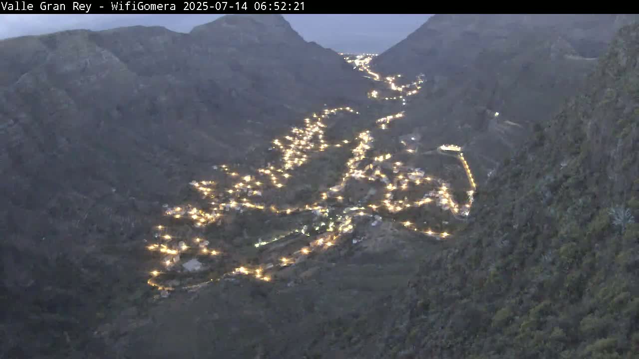 La Gomera, Valle Gran Rey & La Calera Live Cam -  Santa Cruz de Tenerife, Canary Islands, Spain