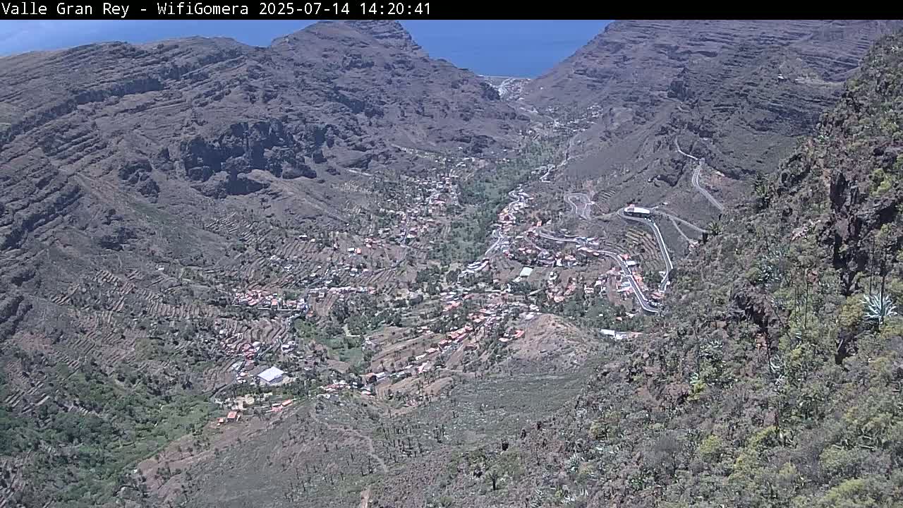 La Gomera, Valle Gran Rey & La Calera Live Cam -  Santa Cruz de Tenerife, Canary Islands, Spain