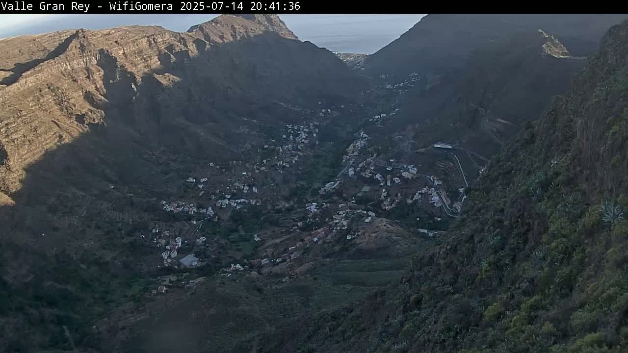 La Gomera, Valle Gran Rey & La Calera Live Cam -  Santa Cruz de Tenerife, Canary Islands, Spain