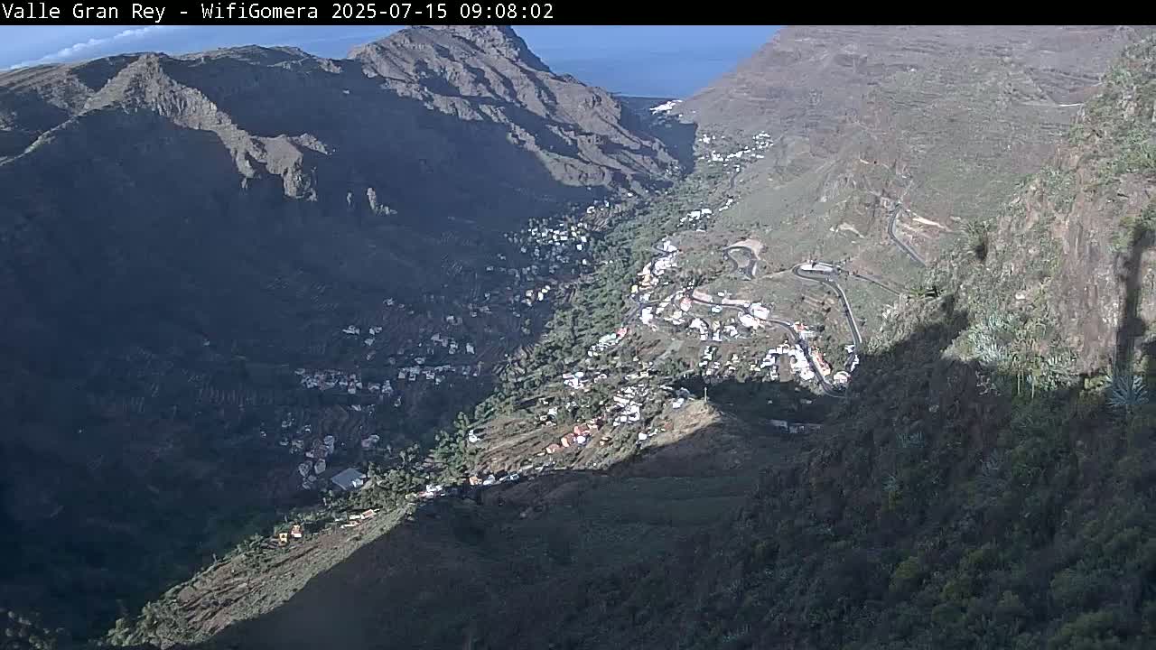 La Gomera, Valle Gran Rey & La Calera Live Cam -  Santa Cruz de Tenerife, Canary Islands, Spain