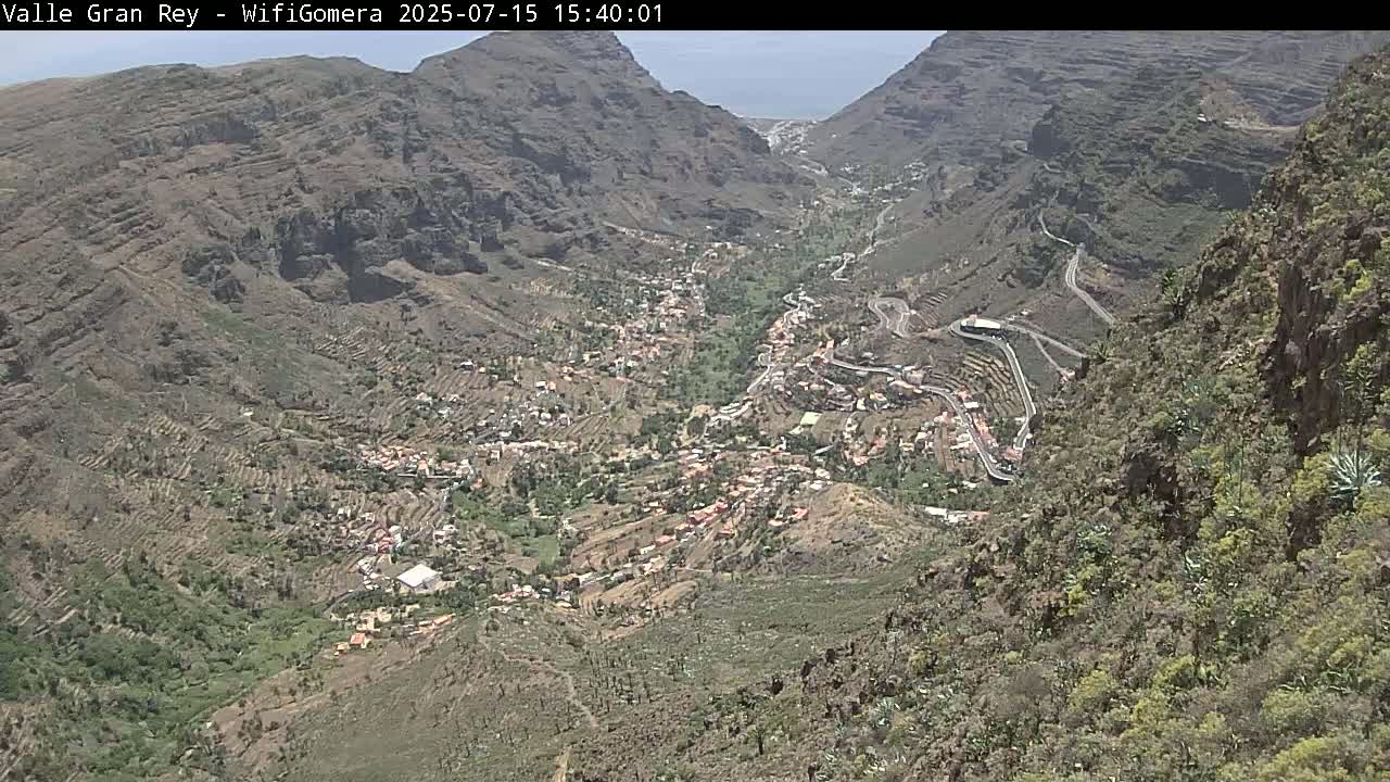 La Gomera, Valle Gran Rey & La Calera Live Cam -  Santa Cruz de Tenerife, Canary Islands, Spain