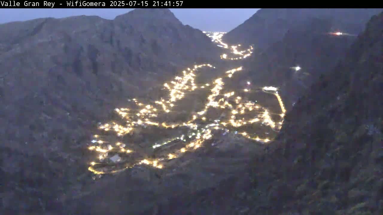 La Gomera, Valle Gran Rey & La Calera Live Cam -  Santa Cruz de Tenerife, Canary Islands, Spain