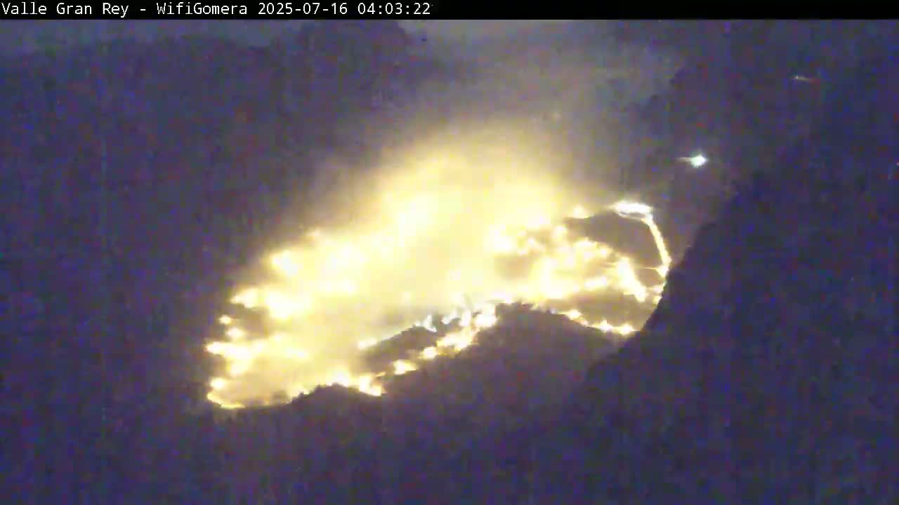 La Gomera, Valle Gran Rey & La Calera Live Cam -  Santa Cruz de Tenerife, Canary Islands, Spain