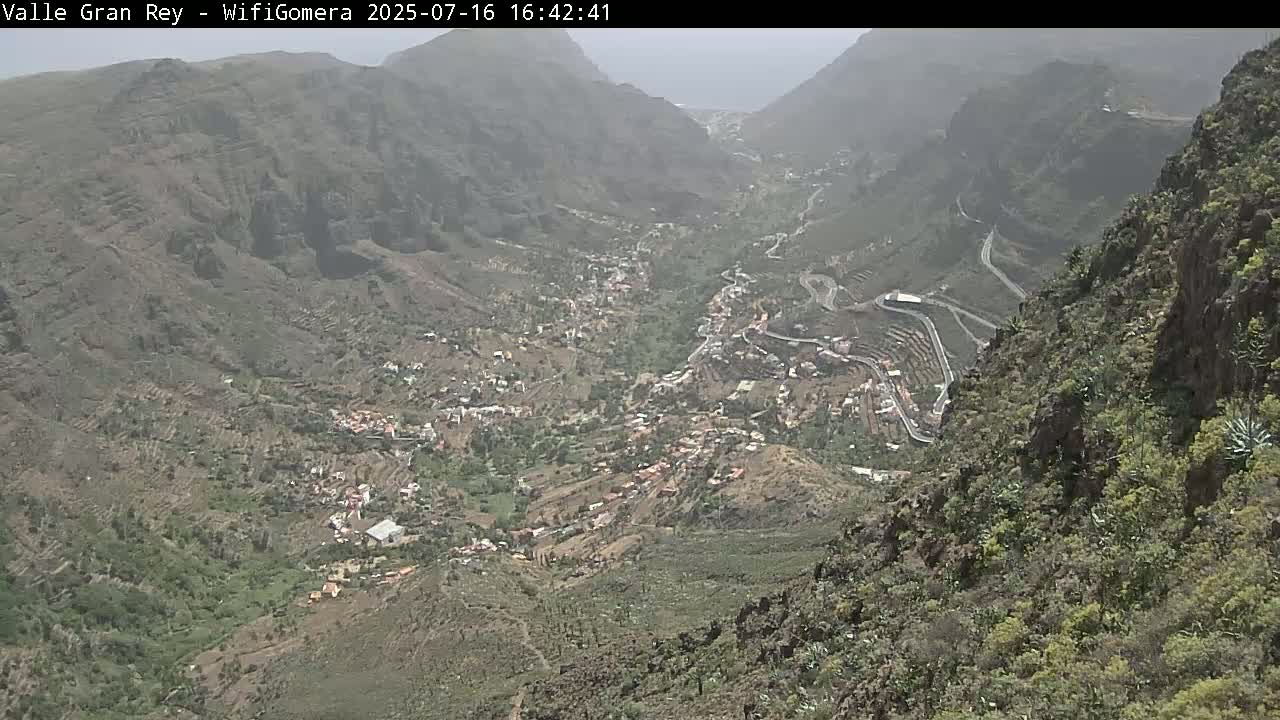La Gomera, Valle Gran Rey & La Calera Live Cam -  Santa Cruz de Tenerife, Canary Islands, Spain