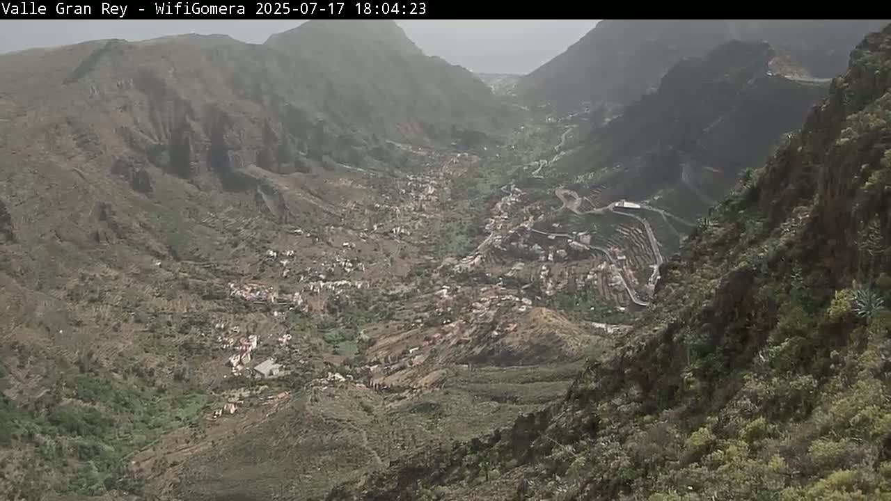 La Gomera, Valle Gran Rey & La Calera Live Cam -  Santa Cruz de Tenerife, Canary Islands, Spain