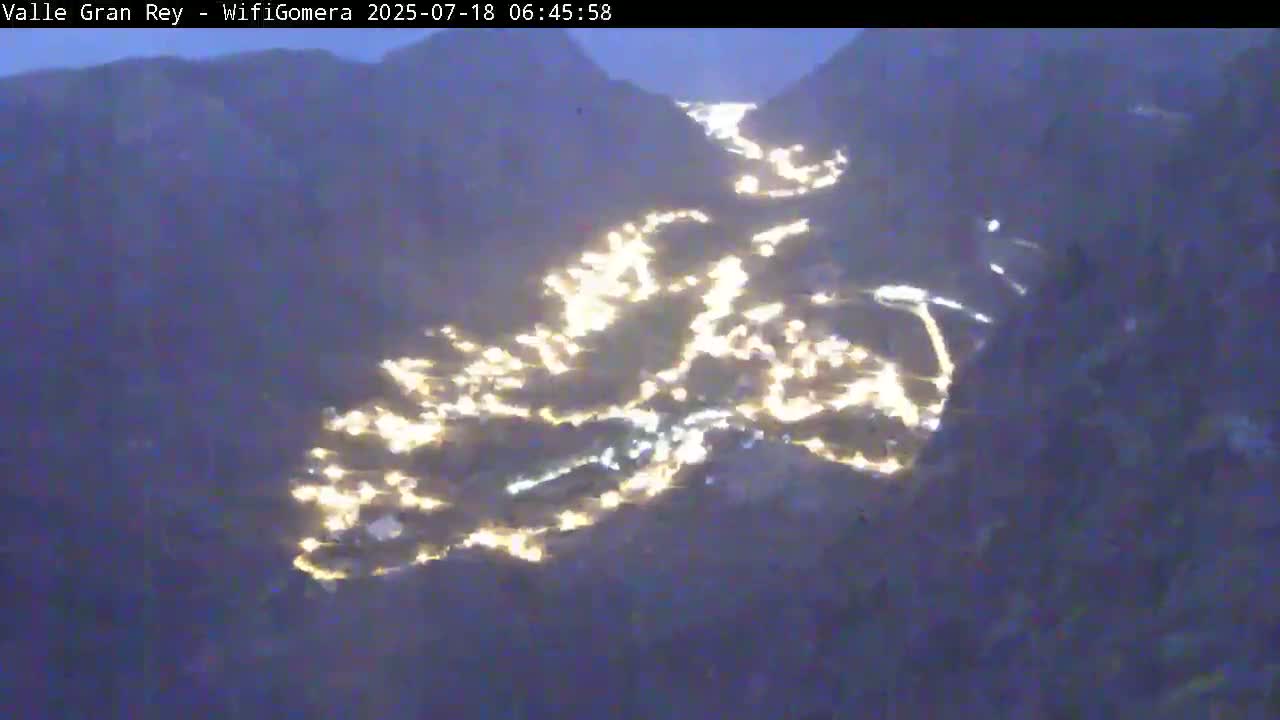 La Gomera, Valle Gran Rey & La Calera Live Cam -  Santa Cruz de Tenerife, Canary Islands, Spain