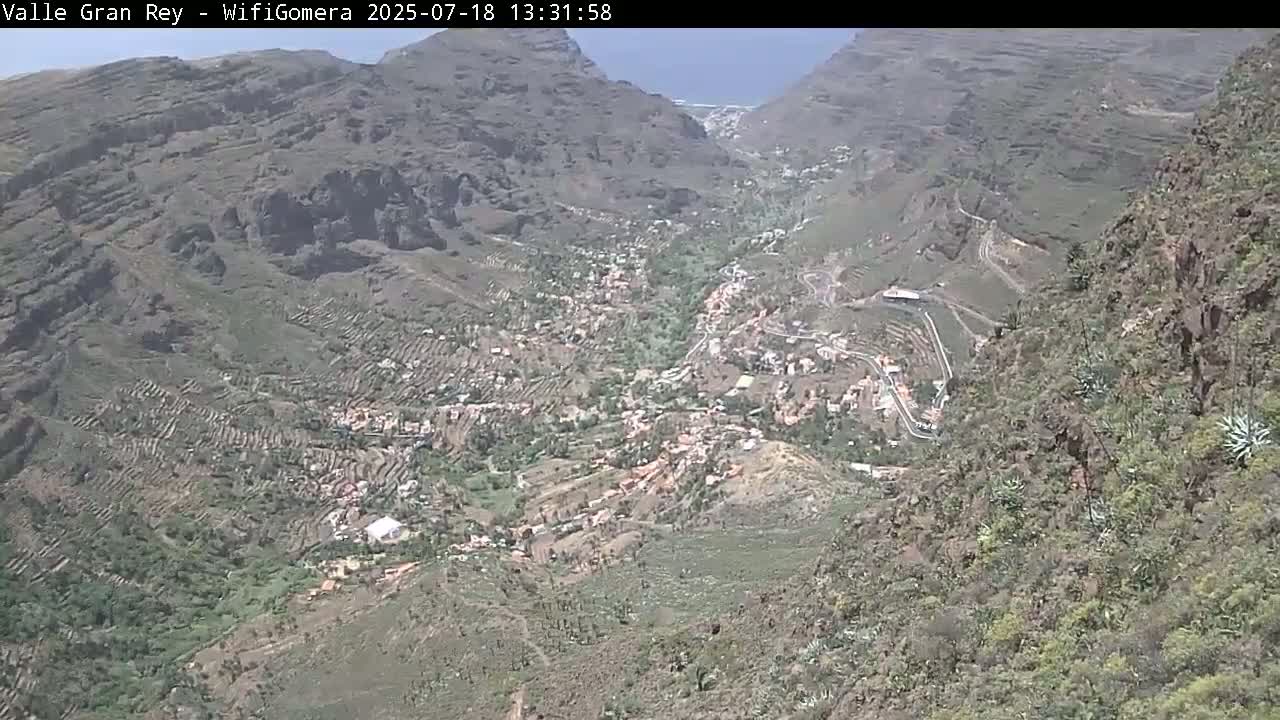 La Gomera, Valle Gran Rey & La Calera Live Cam -  Santa Cruz de Tenerife, Canary Islands, Spain