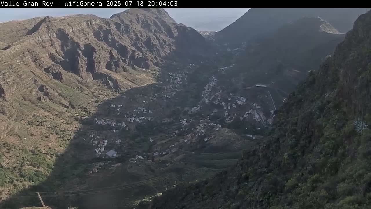 La Gomera, Valle Gran Rey & La Calera Live Cam -  Santa Cruz de Tenerife, Canary Islands, Spain