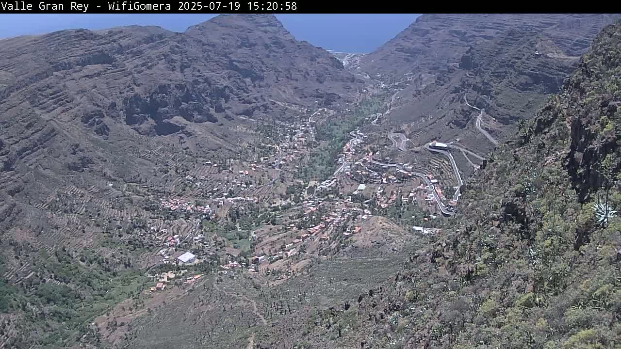 La Gomera, Valle Gran Rey & La Calera Live Cam -  Santa Cruz de Tenerife, Canary Islands, Spain