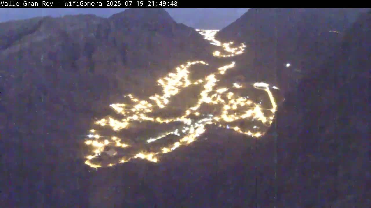 La Gomera, Valle Gran Rey & La Calera Live Cam -  Santa Cruz de Tenerife, Canary Islands, Spain