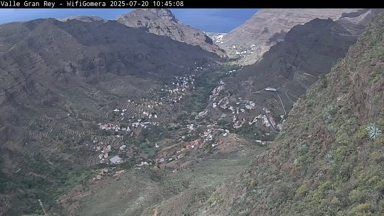 La Gomera, Valle Gran Rey & La Calera Live Cam -  Santa Cruz de Tenerife, Canary Islands, Spain