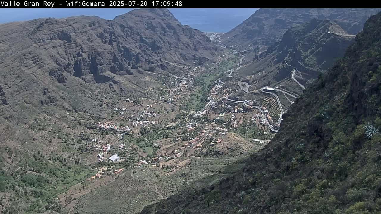 La Gomera, Valle Gran Rey & La Calera Live Cam -  Santa Cruz de Tenerife, Canary Islands, Spain