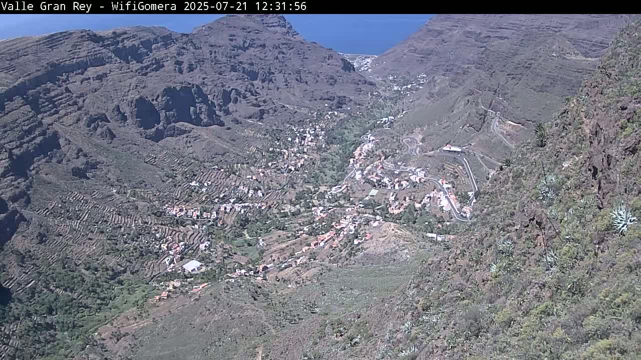 La Gomera, Valle Gran Rey & La Calera Live Cam -  Santa Cruz de Tenerife, Canary Islands, Spain