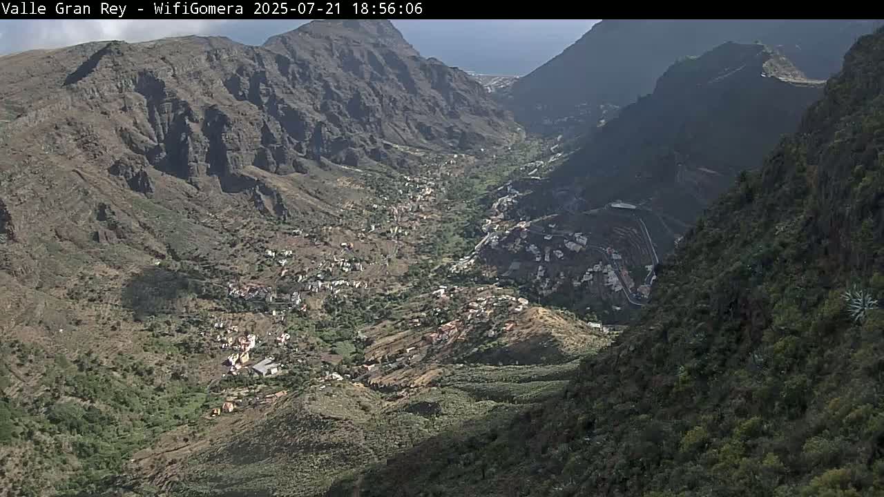 La Gomera, Valle Gran Rey & La Calera Live Cam -  Santa Cruz de Tenerife, Canary Islands, Spain